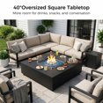 thumbnail image 2 of RADIATA 40" Square Propane Fire Pit Table, Dual Fuel Natural Gas Fire Pit Convertible, 50,000 BTU Outdoor Fire Pit Table for Outside Patio, Dark Gray, 2 of 9