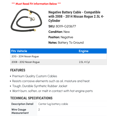 thumbnail image 2 of Negative Battery Cable - Compatible with 2008 - 2014 Nissan Rogue 2.5L 4-Cylinder 2009 2010 2011 2012 2013, 2 of 2