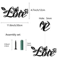 thumbnail image 2 of Love Metal Wall Decor Hanging Letter Signs Iron Black Iron Rustic Love Word Leaves Butterfly Art Decoration Sign Cutout 11.8 x 4.7 Inch, 2 of 6
