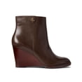 thumbnail image 2 of LAUREN RALPH LAUREN Womens Brown Shaley Round Toe Wedge Zip-Up Leather Booties 6, 2 of 3