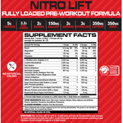 MuscleMeds Nitro Lift Pre-Workout Powder – Nitric Oxide Booster for Energy, Focus & Pumps – Sugar-Free – Blue Slush Flavor, 30 Servings