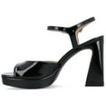 thumbnail image 3 of Journee Womens Ziarre Patent Vegan Leather Ankle Strap Platform Dress Sandals, 3 of 10