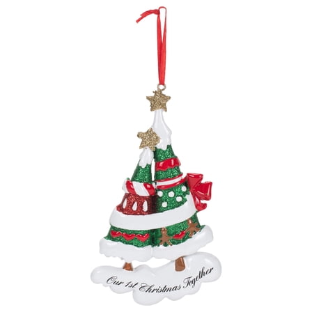Kurt Adler W8479 Our 1st Christmas Together Gingerbread Tree Ornament for Personalization, 4-inch Height, Resin