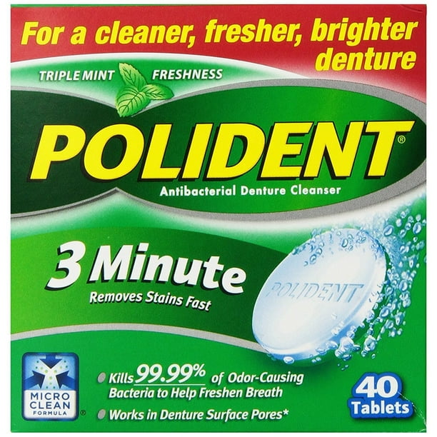 Polident Denture Cleanser, 3 Minute, 40 tablets