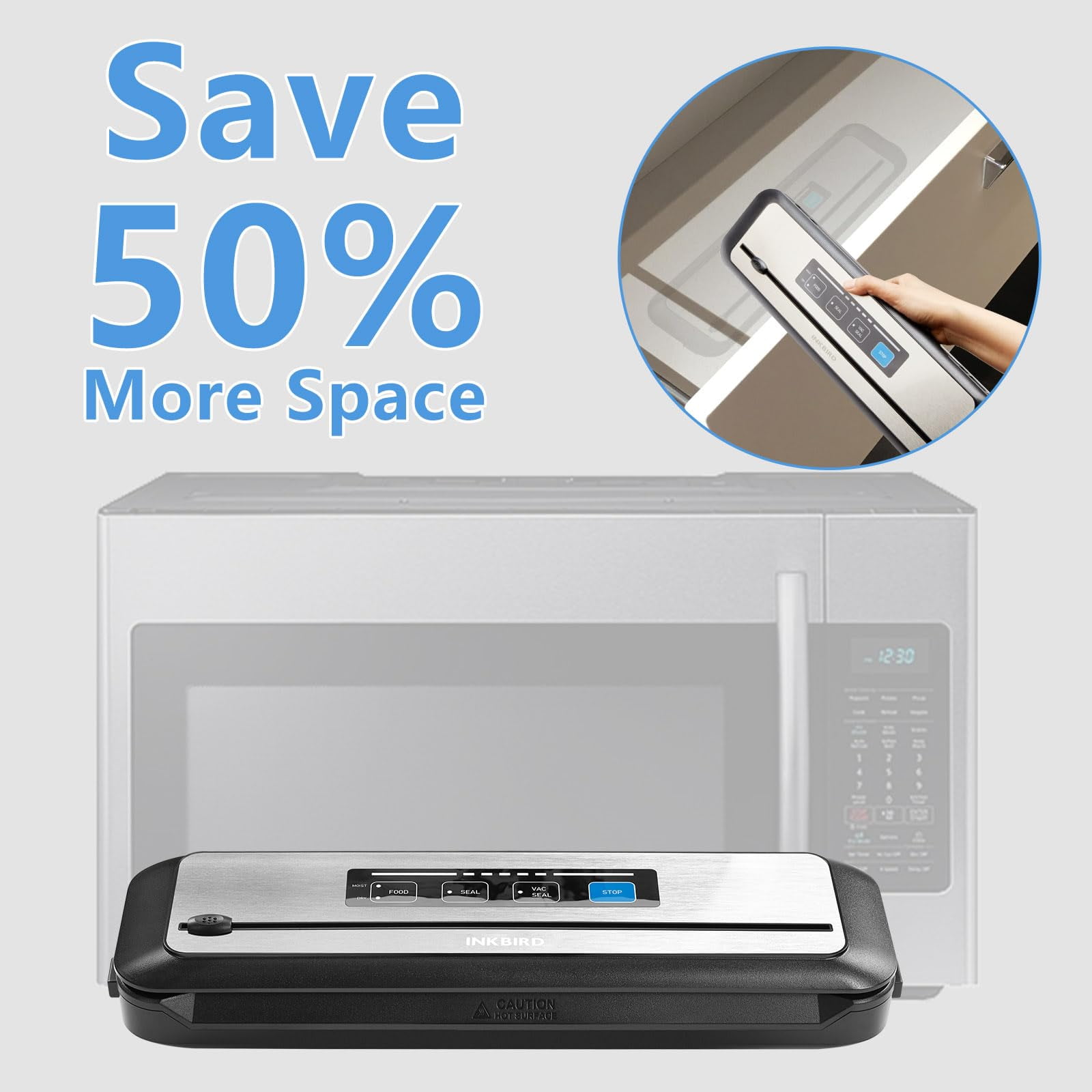 Inkbird Food Vacuum Sealer Machine with Starter Kit,Dry & Moist Sealing Modes for Food Preservation