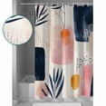 thumbnail image 3 of Small Stall Shower Curtain 36x78 Inch Narrow Half Size Navy Blue Abstract Art Bath Curtains Bathroom Decor Modern Geometric Pink Art Waterproof Fabric Shower Curtain Set with Hooks 36 Inch, 3 of 6