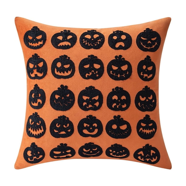 Decoración De Halloween Decoraciones De Halloween Fundas De Almohada Bordadas De Halloween para El Hogar Sala De Estar Sofá Decoración De Ambiente Festivo Fundas De Cojine(Buy 2 Get 1 Free)