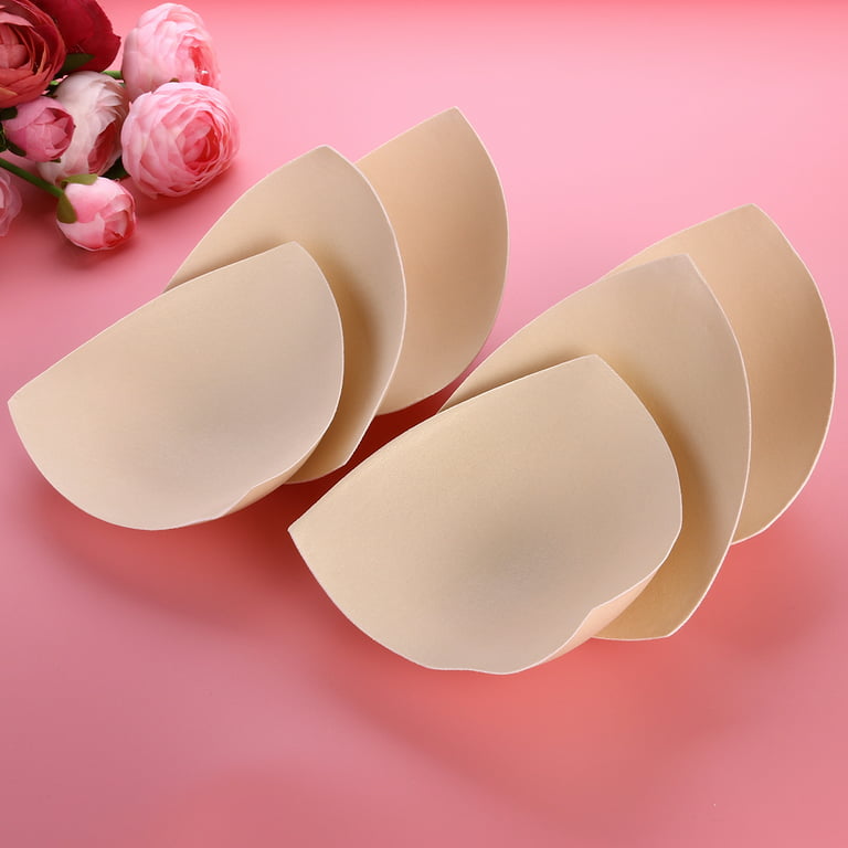 3 Pairs brassiere Pads Inserts Removable brassiere Cups Inserts Enhancers  Spong Inserts for Swimwear Dresses Sports brassieres,Skin Color