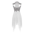 thumbnail image 4 of Nyeemya Womens Praise Contemporary Dance Dress Metallic Sleeveless Liturgical Dance Dress Tunic White XXL, 4 of 7