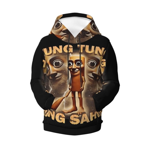 Boys Girls Tung Tung Tung Sahu-r Pullover Hoodies 3D Print Novelty Colorful Kids Hoodie Sweatshirts With Pocket