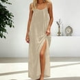 thumbnail image 5 of Aboser Womens Backless Cami Dress Summer Casual Sleeveless Maxi Dresses Lightweight Soft Spaghetti Strap Sundress Loose High Split Beach Dress, 5 of 8