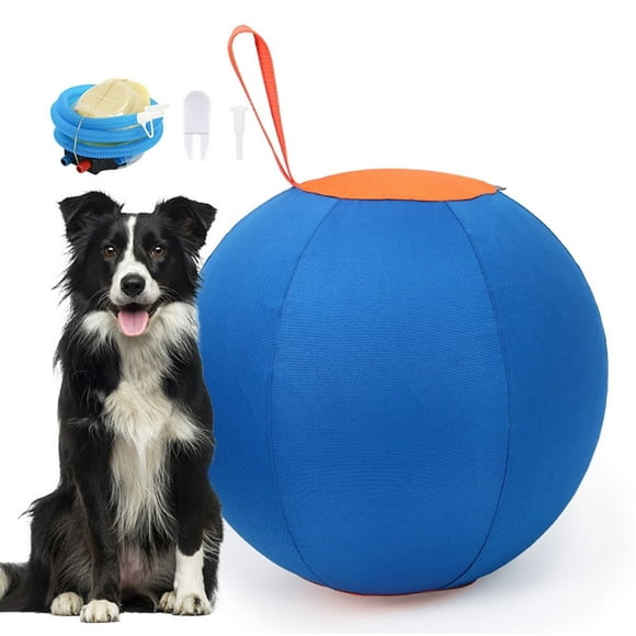 LOVEVER Herding Ball for Dogs 18” Herding Ball for Australian Shepherd  Cattle Dogs  Collie & Herding Dog  Dual Layered Herding Dog Ball  Horse Ball with Pump
