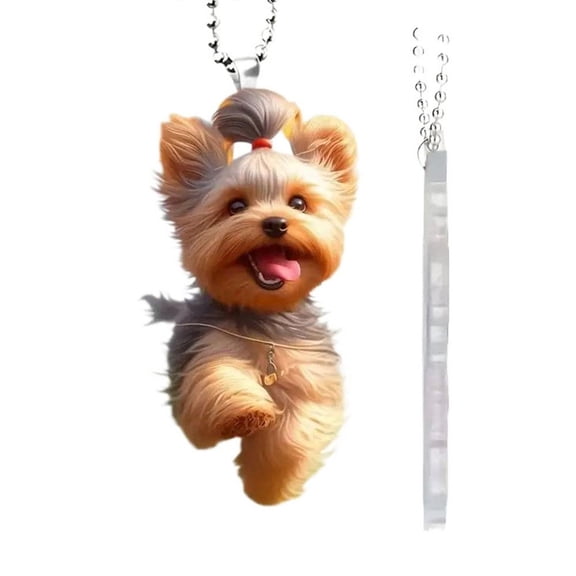 Yorkshire Terrier Dog Acrylic Pendant Versatile Charm Cute Puppy Keychain For Car Mirrors, & Backpacks Festive Party