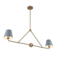 thumbnail image 6 of XAV-B9302-VG-BL Crystorama Lighting Xavier - 2 Light Chandelier In Modern Style-15 Inches Tall and 42 Inches Wide-Vibrant Gold/Blue Finish, 6 of 7