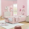 thumbnail image 5 of Deiokin Twin Size Bunny Ear Platform Bed Frame, Upholstered Boucle Fabric Bed Frame with Safety Rail & Storage Pocket, 5 of 10