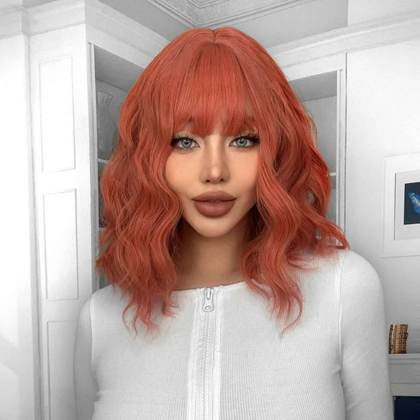 Orangeshort Curly Women's Bangs Temperature Silk Hair Whole Wig Headband Wig