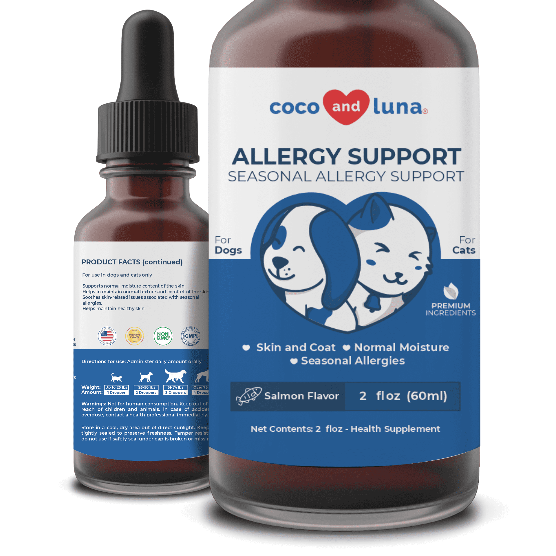 Coco and Luna Allergy Support for Dogs and Cats 2 fl oz (60ml