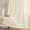thumbnail image 2 of czcpp-Privacy Sheer Curtains That Let Light in, Rod Pocket Semi Sheer Privacy Curtains 95 inch Length 2 panels, Soft Velvet Opaque Beige Privacy Draps for Windows Living Room Bedroom French doors (52, 2 of 4