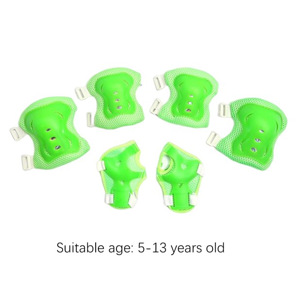 Rodilleras Protección Ciclismo 6 unids/set soporte de codo de rodilla niños transpirables para deportes al aire libre (verde) Ndcxsfigh Para Estrenar
