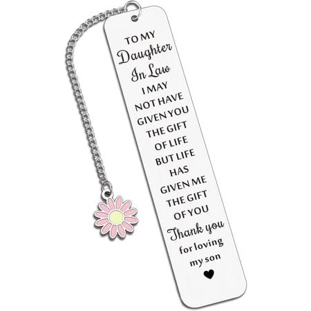 Back to School Supplies for Girls 5th Grade 8th Grade Daughter in Law Gifts from Mother Father in Law Thank You Bookmark for Women Anniversary Engagement Present for Daughter in Law