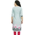 thumbnail image 2 of Bimba Women's Gray Moss Georgette Kurti Summer Wear Printed Tunic Kurta-6, 2 of 7
