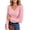 G-Pink, variant on UVN Long Sleeve Tops for Women Fall Dressy Lace V Neck Tunic Blouses Ladies Ribbed Knit Slim Fit Pullover Shirts
