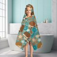 thumbnail image 6 of Cute Green Hedgehog Pattern with Pioneer Flower Hooded Bath Towel，50"x30" for Ages 3 To 12 Kids, Quick Dry Lightweight Soft Microfiber Hood Beach Towel Cover Up for Kids, 6 of 7