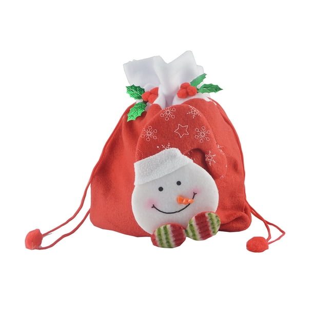Naiovety Bolsas con cordón de Navidad Embalaje Navidad Papá Noel Oso Decoración tridimensional Contenedor Goodie Bag Candy Snacks Coin Kits de decoración para fiestas Muñeco de nieve Naiovety HA068770-01