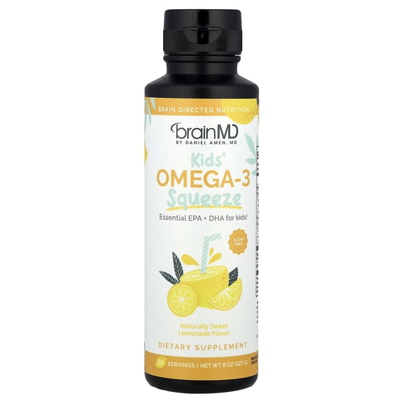 BrainMD Kids Omega-3 Squeeze, Lemonade, 8 oz (227 g)