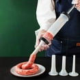 thumbnail image 3 of Manual Sausage Stuffer Machine with 3 Nozzle Attachments, Home Kitchen Meat Filler, Easy to Use and Clean, Durable Design, 3 of 4