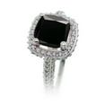 thumbnail image 2 of 2.5 Carat Cushion Cut Designer Black Diamond and Diamond Halo Wedding Ring Set on 10k White Gold, 2 of 3