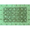 thumbnail image 1 of Ahgly Company Machine Washable Indoor Rectangle Oriental Turquoise Blue Traditional Area Rugs, 8' x 10', 1 of 4