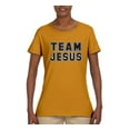 thumbnail image 2 of Wild Bobby Varsity Team Jesus Inspirational/Christian Women Graphic Tee, Gold, Small, 2 of 5