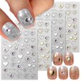 thumbnail image 1 of Pegatinas de uñas KTAABTR en forma de corazón dorado y plateado para el día de San Valentín, 3D, 1 of 7
