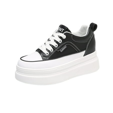 

Women‘s Casual Sneakers Thick Sole Skate Shoes Waterproof Low Top Lace-up Shoes