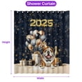 thumbnail image 5 of Happy New Year Bulldog Welcome 2025 Balloon Firework Party Shower Curtain Dog Lover Gifts Idea Waterproof Bathroom Bathtub Curtain - 01014, 5 of 5