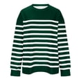 thumbnail image 4 of cfhntfmh Sweat-Shirt Surdimensionné pour Women Automne Ample Rayé Manches Longues Basique R-Shirts Décontracté Col Rond Pull Tops, 4 of 7
