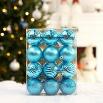 AuroraX Christmas Decorations Blue Birthday Ornaments , 24 Pcs 5 Inch Sequined Ball Ornaments , Holiday Party Christmas Tree Decor