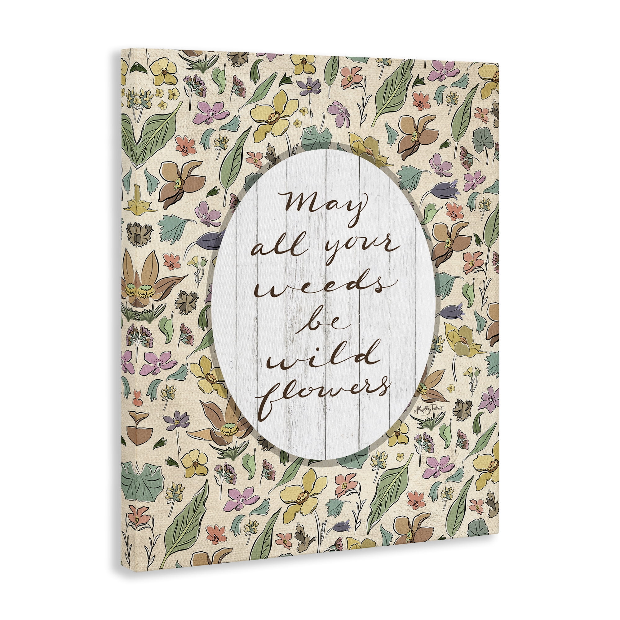 Stupell Industries Sentimental Wildflowers Phrase Plants & Flowers Painting Wrapped Canvas Art Print Wall Art, 24 x 30
