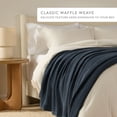 thumbnail image 4 of Noble Linens 100% Cotton Waffle Texture Bed Blanket, Navy, Full/Queen, 4 of 12