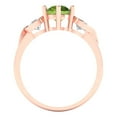 thumbnail image 4 of Three-Stone Engagement Ring for Women - 1.72ct Natural Peridot in 18K Rose Gold Promise Ring, 4 of 6