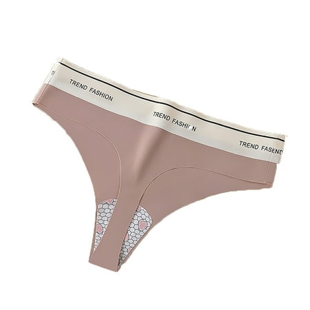 ZACPNCV Women s Low Waist Ice Silk Desire Plus Size Seamless Thong Underwear Coffee