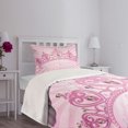 thumbnail image 3 of Ambesonne Girls Quilted Bedspread Set 2 Pcs, Pink Cartoon, Twin Size, Pink Pale Pink, 3 of 5