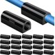 thumbnail image 1 of 20 clips adhesivos para cables de escritorio, cable de alimentación, cable de carga USB, cargadores, cable de audio, clips para cables, soporte para cables de 3,3 x 1,25 (negro), 1 of 5