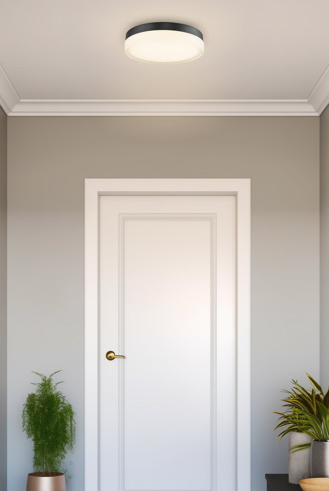 Kira Home Luna 11" Integrated LED Flush Mount (25W), Low-Profile Ceiling Light, Heavy Frosted Glass Diffuser, Built-in