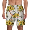 thumbnail image 2 of Goofa Bird Sunflowers Printed Men's Swim Trunks Board Shorts Quick Dry Mens Swimming Trunks with Compression Liner,Breathable Fit Hawaii Beach Shorts-XX-Large, 2 of 9