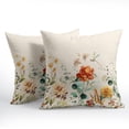 thumbnail image 5 of Spring Floral Throw Pillow Covers 20x20 Inch Set of 2 Wild Flowers Spring Summer Outdoor Decorative Pillow Covers Colorful Farmhouse Pillow Cases Cotton Linen Cushion Covers for Couch Bed Sofa Decor, 5 of 6