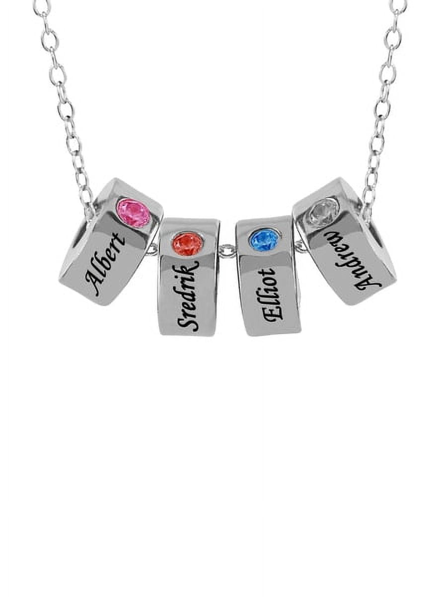 Personalized Ring Pendant with 1 thru 6 Birthstones