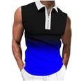 thumbnail image 1 of Plebaso Tank Tops for Men Casual Quarter Zip Collared Tee Shirts Sleeveless Gradient Color Fashion Shirts, 1 of 4
