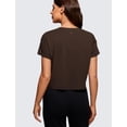 thumbnail image 2 of Remera CRZ YOGA de Algodón Pima Crop Relajada Marrón XL, 2 of 4